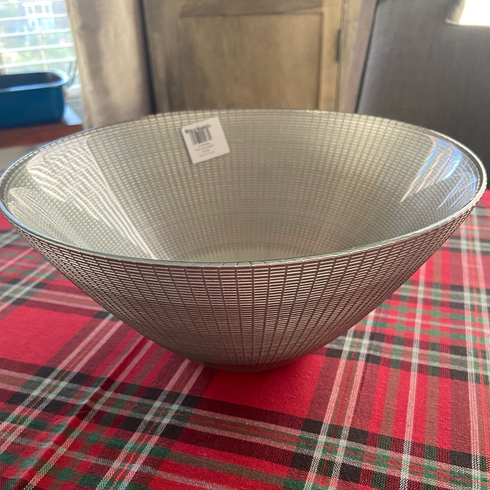 NWT World Market Silver Glass Bowl